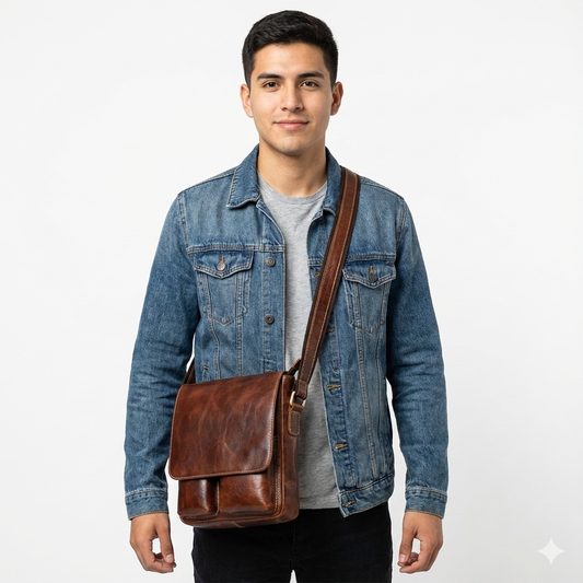 The Easton Leather Sling Bag (Red-Brown)