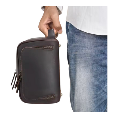 Kvaril Classic Leather Toiletry Bag