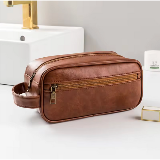 The Devon Waterproof Leather Toiletry Bag