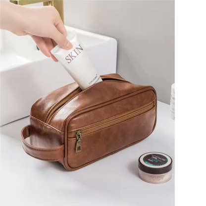 The Devon Waterproof Leather Toiletry Bag