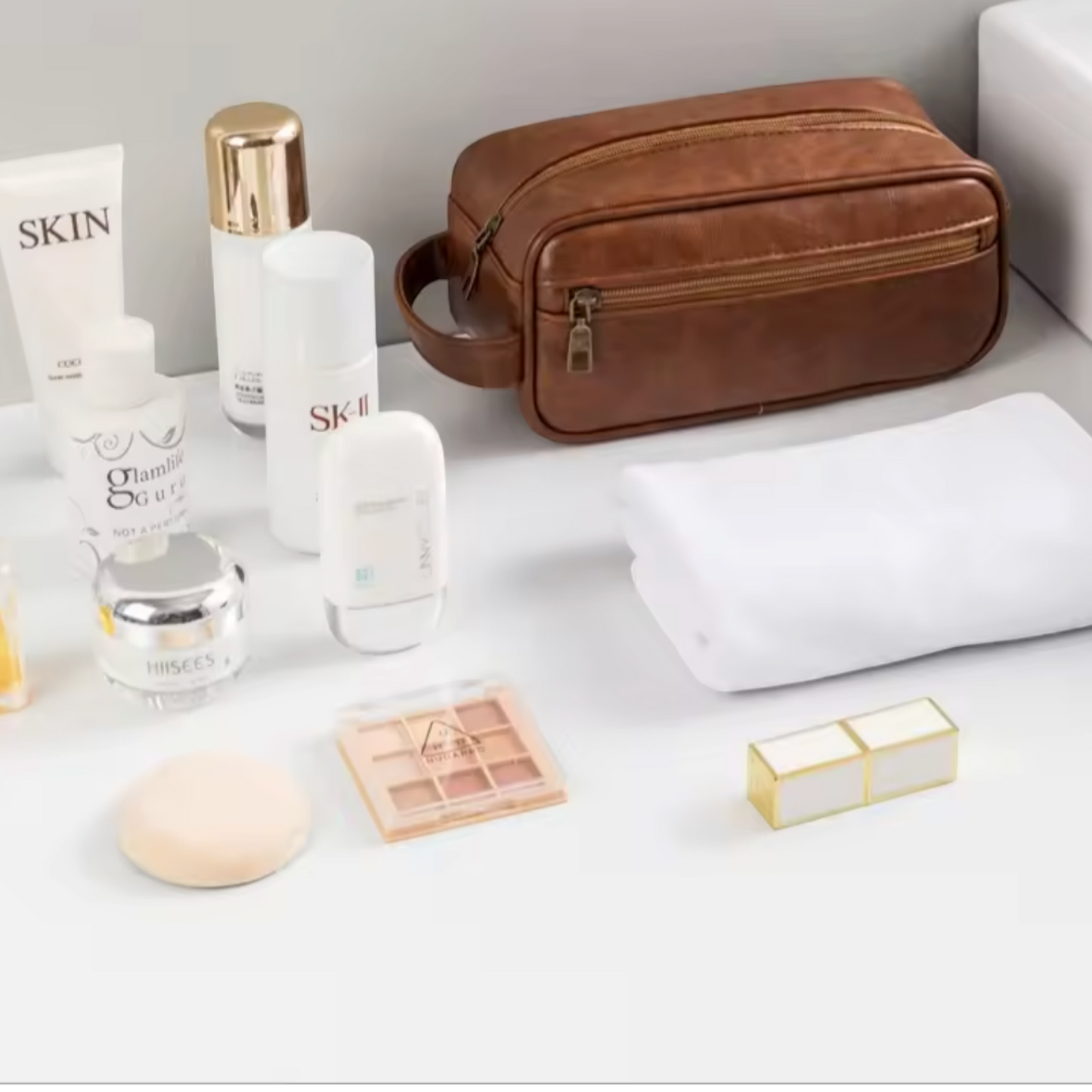 The Devon Waterproof Leather Toiletry Bag