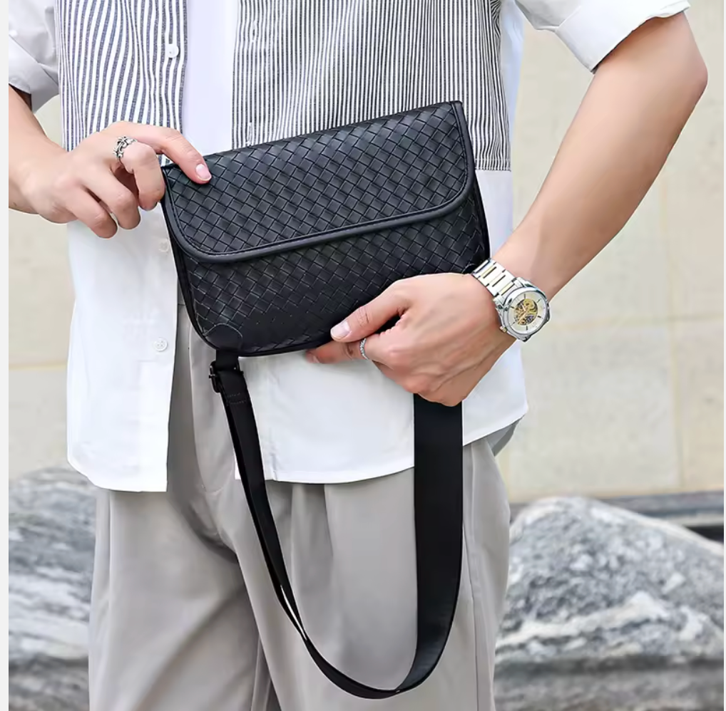 The Norwood Threaded Leather Crossbody Bag