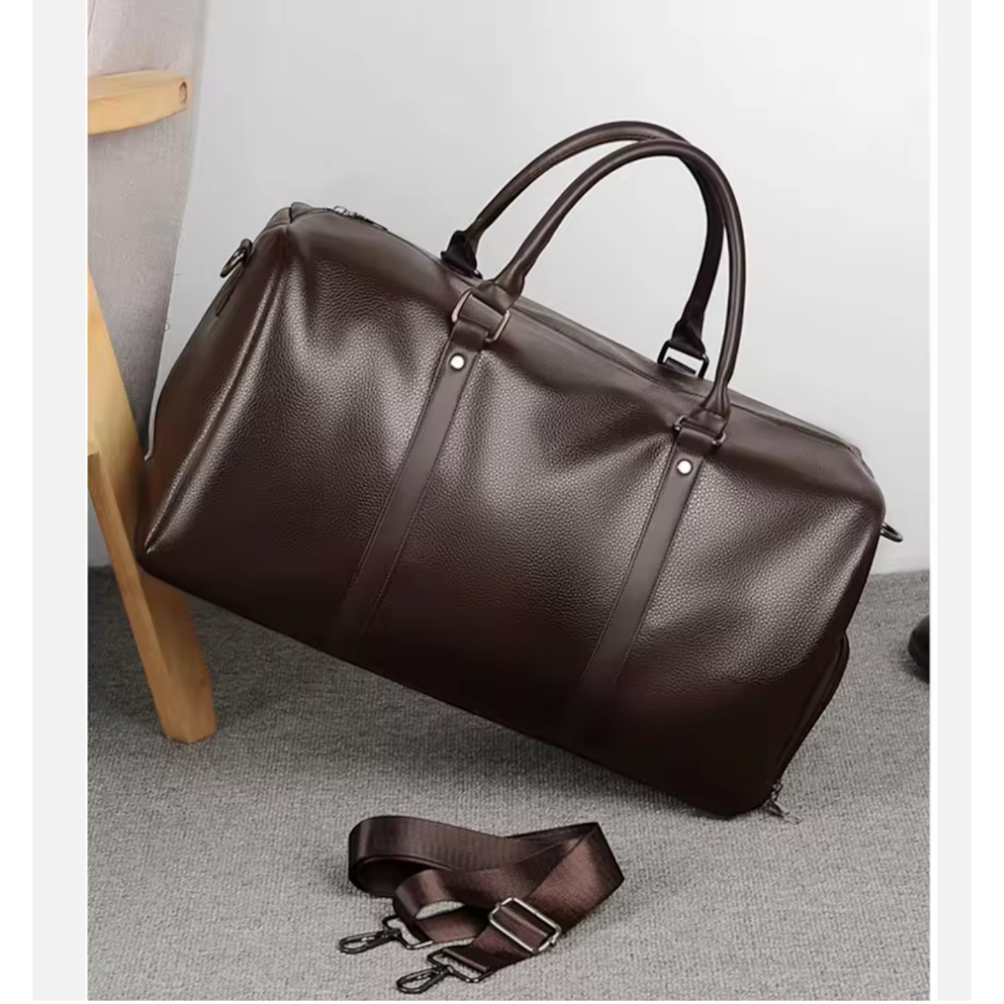 The Stratford Brown Leather Sports Duffel