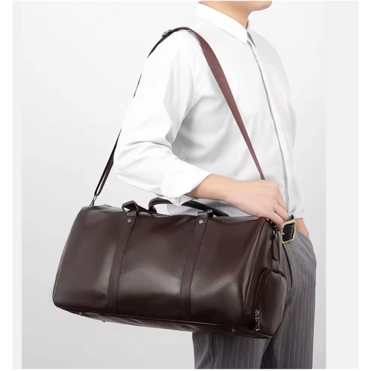 The Stratford Brown Leather Sports Duffel