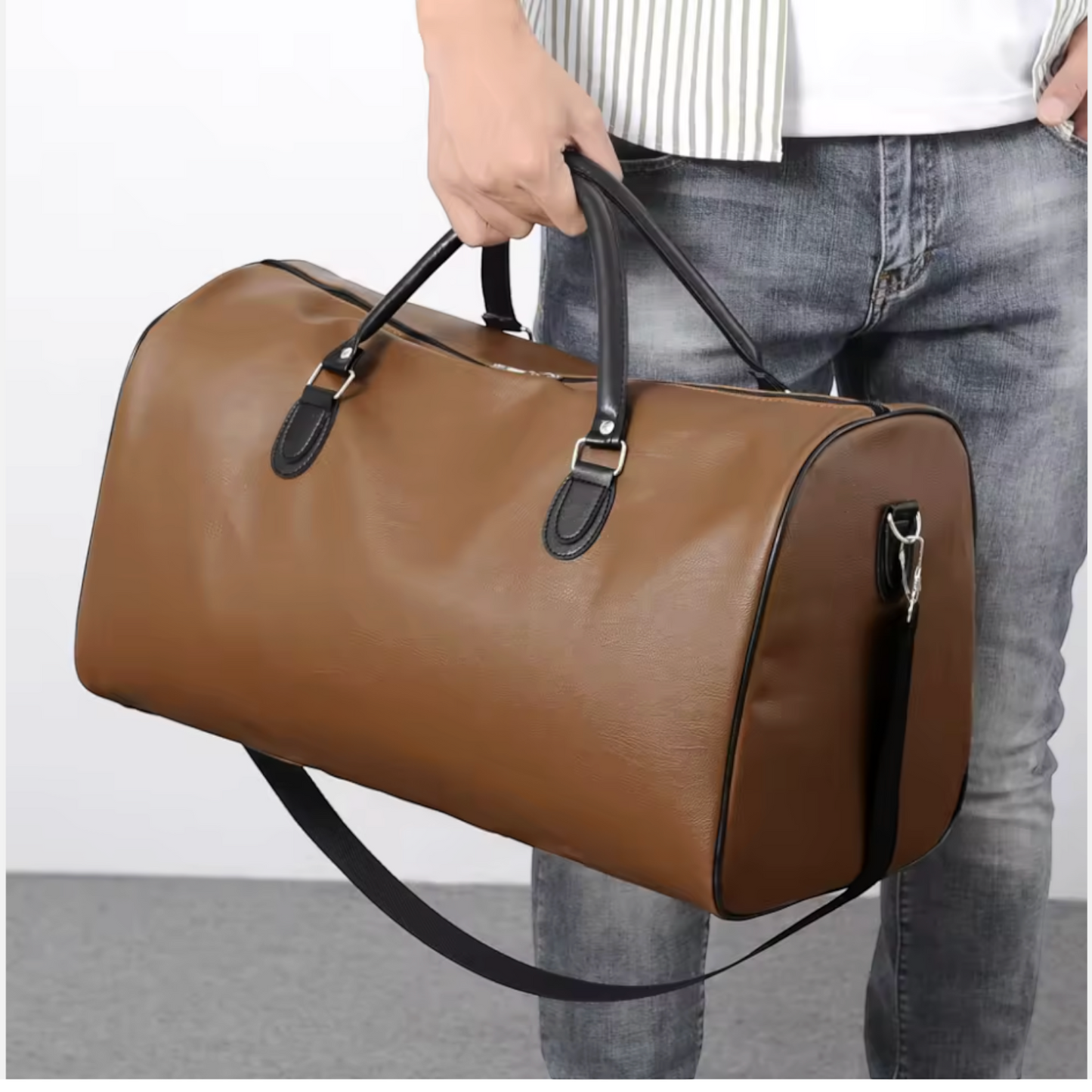 The Carlton Brown Leather Duffle Bag
